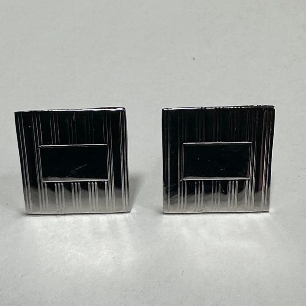 Raimond MCM Vintage Sterling Silver Stripped Cufflinks Set 10 grams